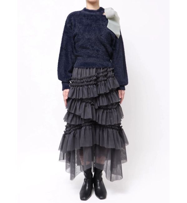 dazzlin「ワンショルミニシャギーニットトップス」|ニット・セーター|