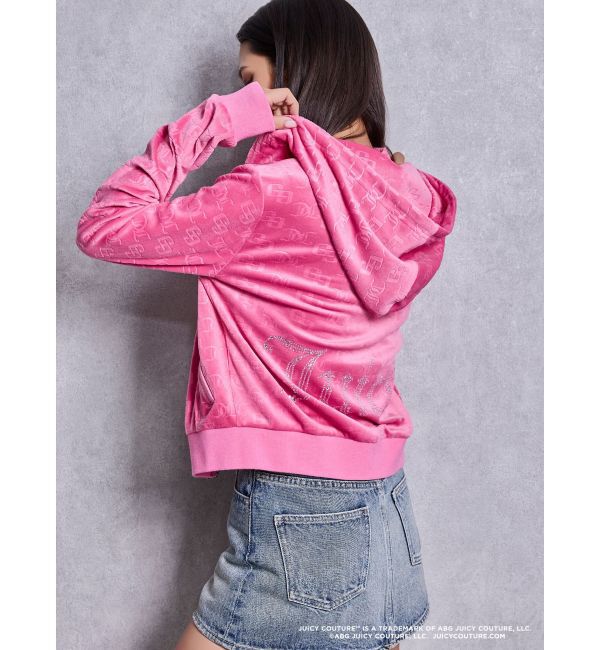GYDA「GYDA&times;Juicy Couture GG JC Emboss Big Bling Velour Hoodie」|パーカー|