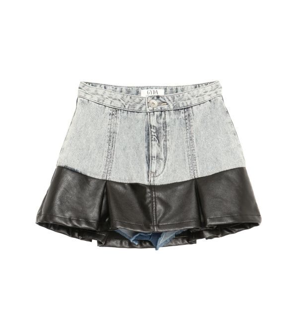 GYDA「【TINY】フェイクレザードッキングデニムスカートライクショートパンツ」|スカート|