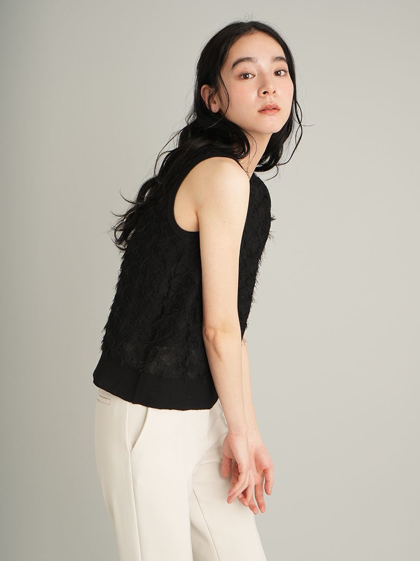 Mila Owen「【ウォッシャブル】カットジャガードノースリニット」|タンクトップ|