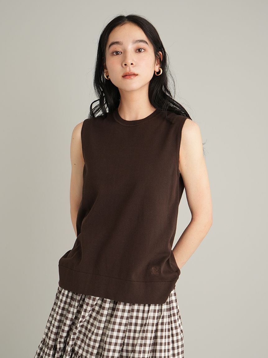 Mila Owen「【ウォッシャブル】アンサンブルギザコットンノースリニット」|タンクトップ|DBRW