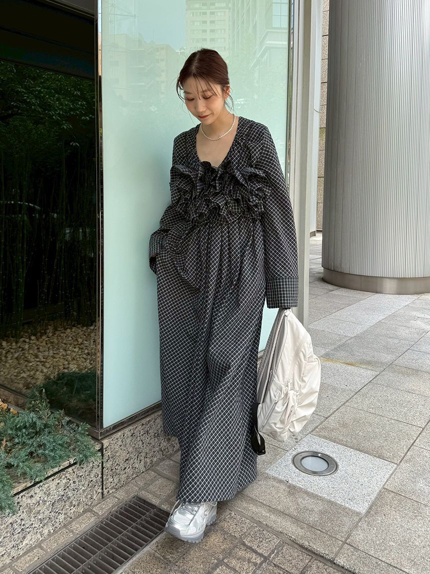 emmi atelier「チェック2wayフレアワンピース【セットアップ対応】」|ワンピース|