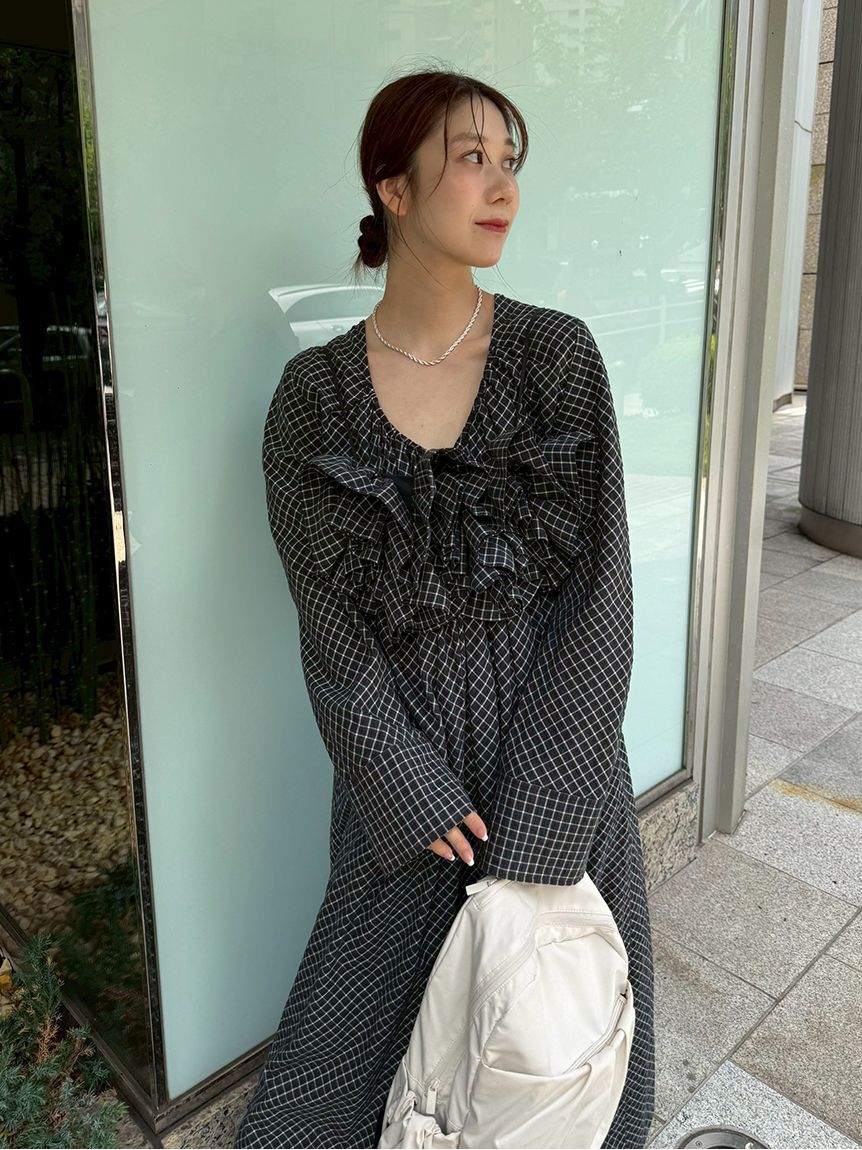emmi atelier「チェック2wayフレアワンピース【セットアップ対応】」|ワンピース|