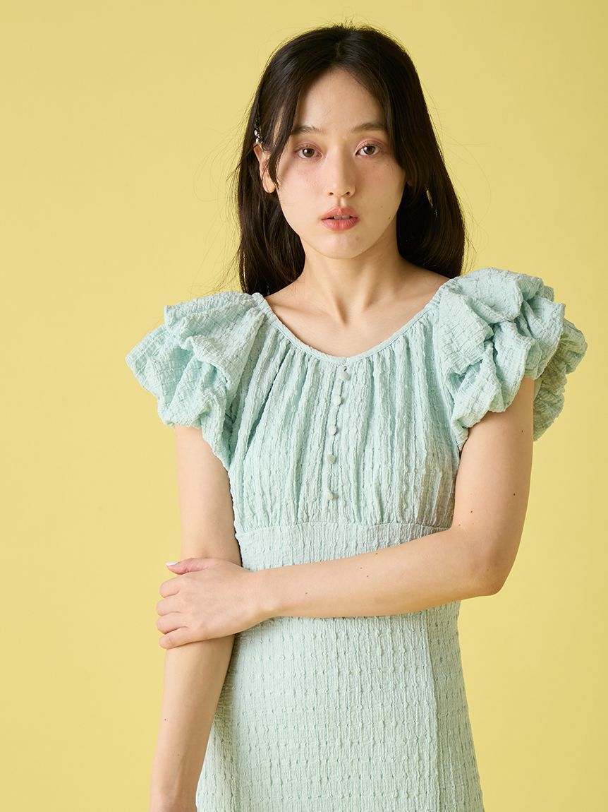 LILY BROWN「【新色追加】2wayダブルスリーブカットワンピース」|ワンピース|