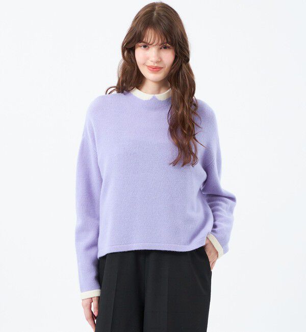 MACKINTOSH PHILOSOPHY「Cleric Collar Knit ウールカシミヤ製」|ニット・セーター|パープル