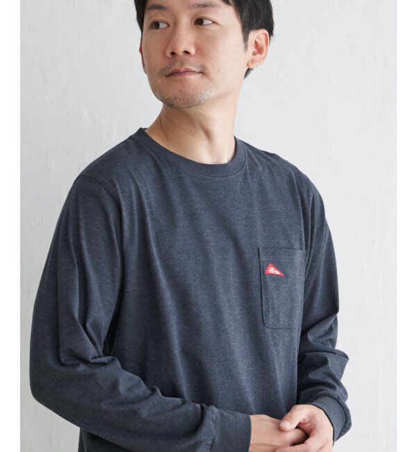 ikka「URBAN NATURE LIFE アーバンネイチャーライフ ワンポイントロンT」|Tシャツ・カットソー|ネイビーブルー