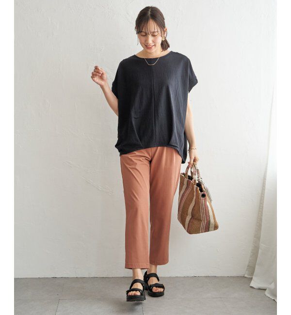 ikka「【雑誌InRed6月号掲載】GOKU楽パンツ 冷感テーパード【接触冷感】」|スラックス|