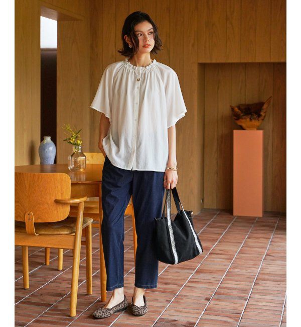 ikka「【雑誌InRed6月号掲載】GOKU楽パンツ 冷感テーパード【接触冷感】」|スラックス|