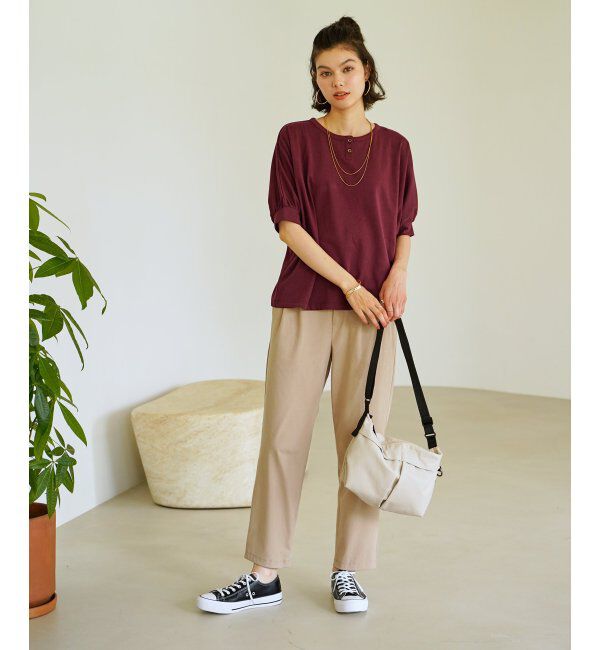 ikka「【雑誌InRed6月号掲載】GOKU楽パンツ 冷感テーパード【接触冷感】」|スラックス|