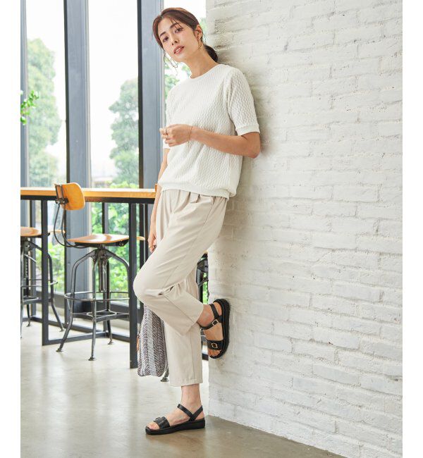 ikka「【雑誌InRed6月号掲載】GOKU楽パンツ 冷感テーパード【接触冷感】」|スラックス|