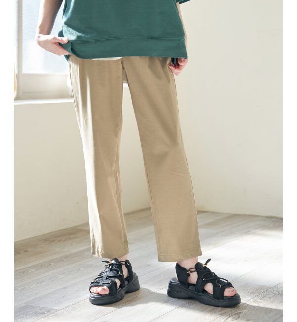 ikka「【雑誌InRed6月号掲載】GOKU楽パンツ 冷感テーパード【接触冷感】」|スラックス|