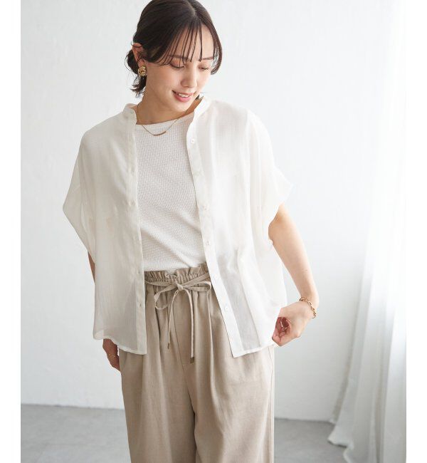 ikka「【雑誌InRed6月号掲載】コットンライクシアードルマンブラウス」|シャツ・ブラウス|