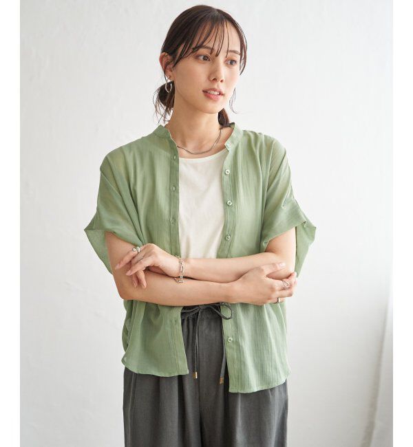 ikka「【雑誌InRed6月号掲載】コットンライクシアードルマンブラウス」|シャツ・ブラウス|