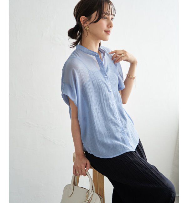ikka「【雑誌InRed6月号掲載】コットンライクシアードルマンブラウス」|シャツ・ブラウス|