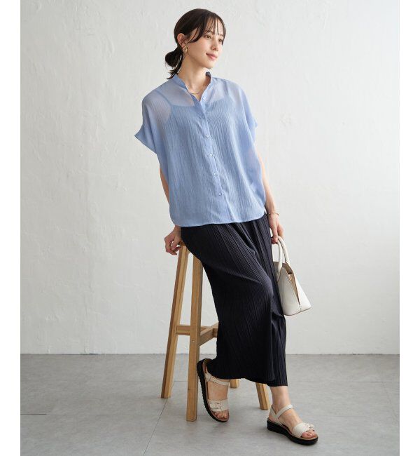 ikka「【雑誌InRed6月号掲載】コットンライクシアードルマンブラウス」|シャツ・ブラウス|