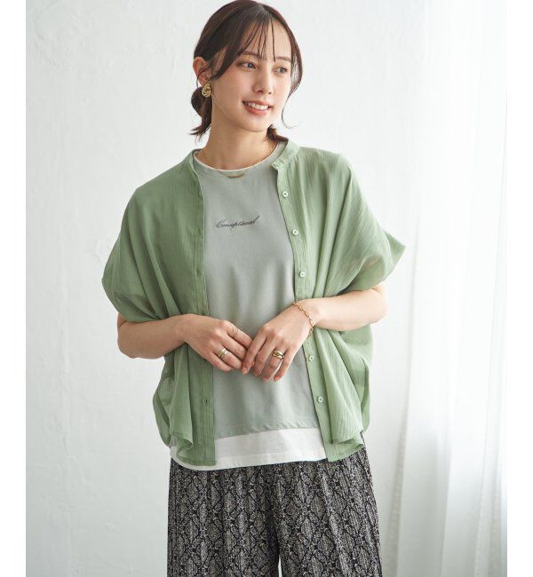 ikka「【雑誌InRed6月号掲載】コットンライクシアードルマンブラウス」|シャツ・ブラウス|