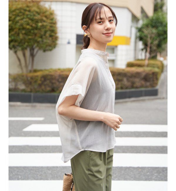 ikka「【雑誌InRed6月号掲載】コットンライクシアードルマンブラウス」|シャツ・ブラウス|