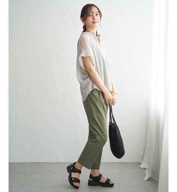 ikka「【雑誌InRed6月号掲載】コットンライクシアードルマンブラウス」|シャツ・ブラウス|