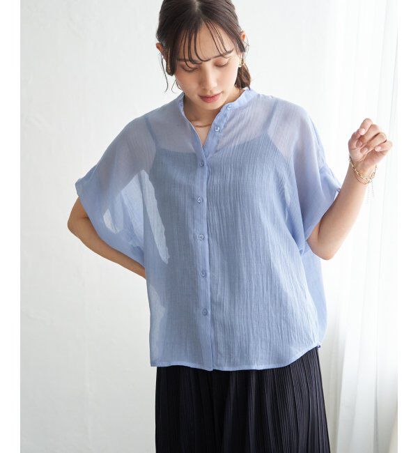 ikka「【雑誌InRed6月号掲載】コットンライクシアードルマンブラウス」|シャツ・ブラウス|