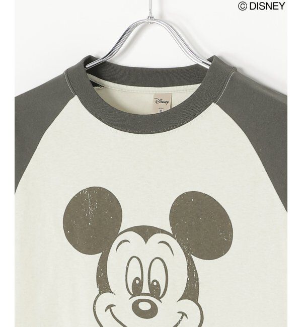 VENCE share style「Mickey Mouse ミッキーマウス USED風フェイスプリントTシャツ」|Tシャツ・カットソー|