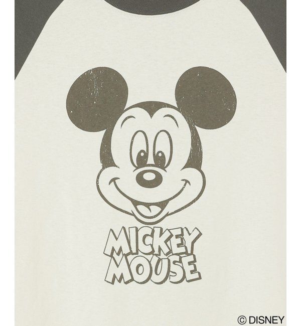 VENCE share style「Mickey Mouse ミッキーマウス USED風フェイスプリントTシャツ」|Tシャツ・カットソー|