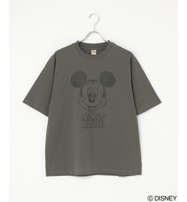 VENCE share style「Mickey Mouse ミッキーマウス USED風フェイスプリントTシャツ」|Tシャツ・カットソー|