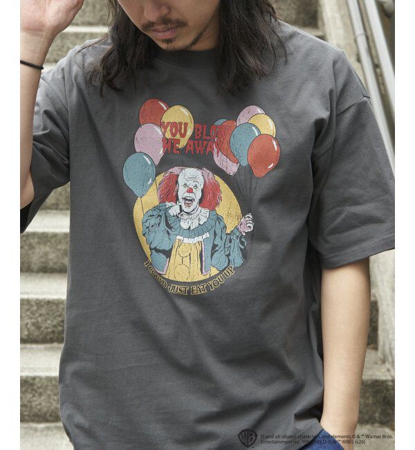 VENCE share style「USED風 IT イットプリントTシャツ 2」|Tシャツ・カットソー|ダークグレー