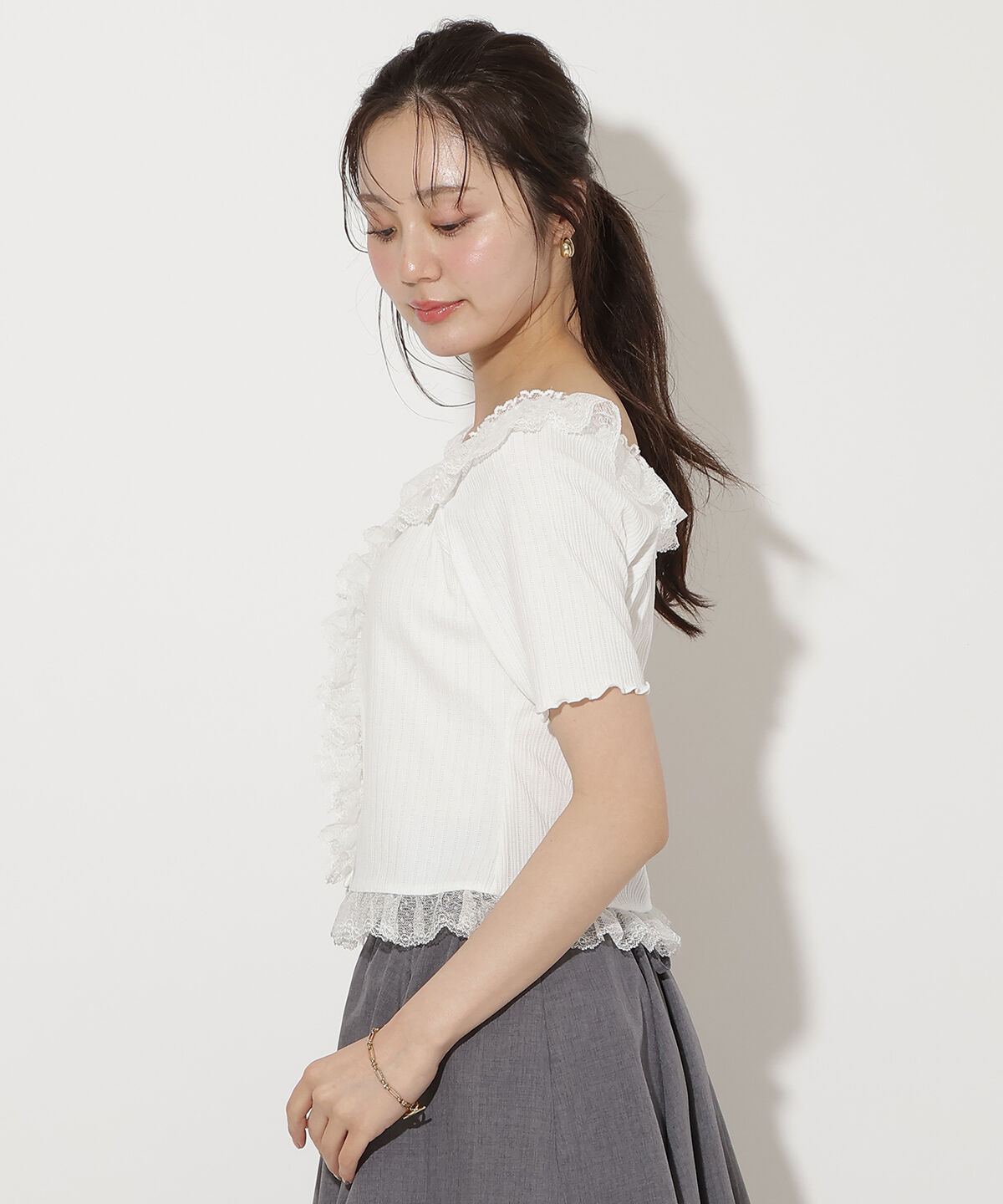 WILLSELECTION「レースフリルカットトップス」|Tシャツ・カットソー|