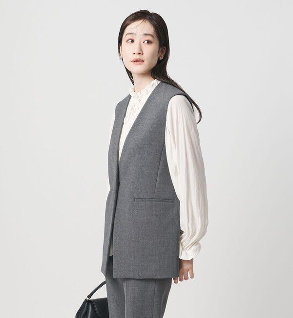 UNITED ARROWS「ダブルクロス ミドルベスト ‐ストレッチ ウォッシャブル‐」|ベスト・ジレ|