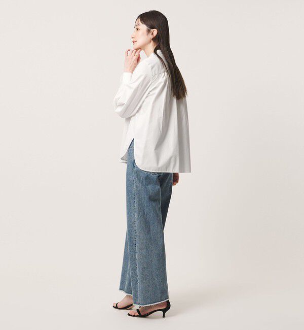 UNITED ARROWS「サテン エンブロイダリーフラワー シャツ ブラウス」|シャツ・ブラウス|