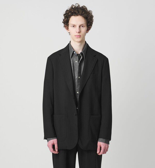 UNITED ARROWS「＜District＞ウォッシュド トロピカルウール シングル 2ボタン テーラードジャケット」|テーラードジャケット|BLACK