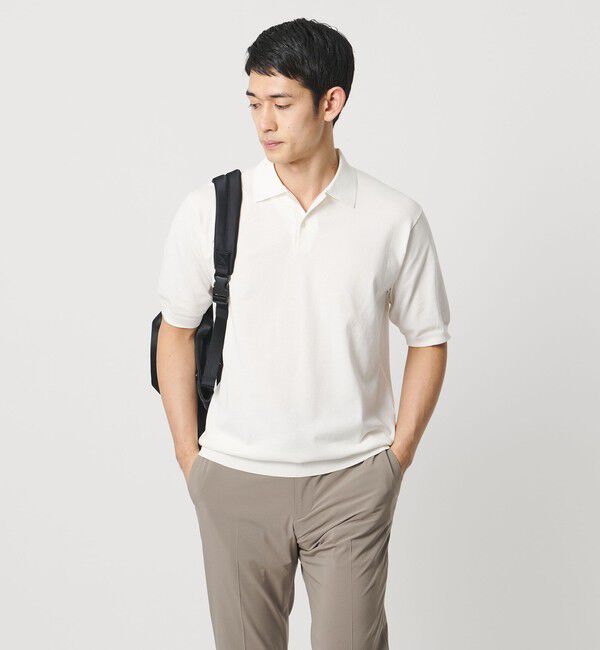 UNITED ARROWS「ショートスリーブ ニットポロシャツ UA COZY ウォッシャブル 抗菌防臭」|ポロシャツ|