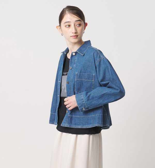 UNITED ARROWS「ステッチ フレア デニムジャケット」|デニムジャケット|