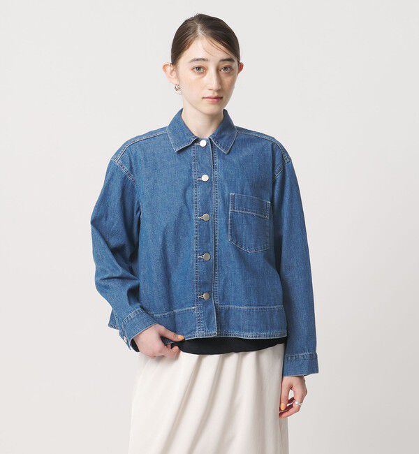 UNITED ARROWS「ステッチ フレア デニムジャケット」|デニムジャケット|