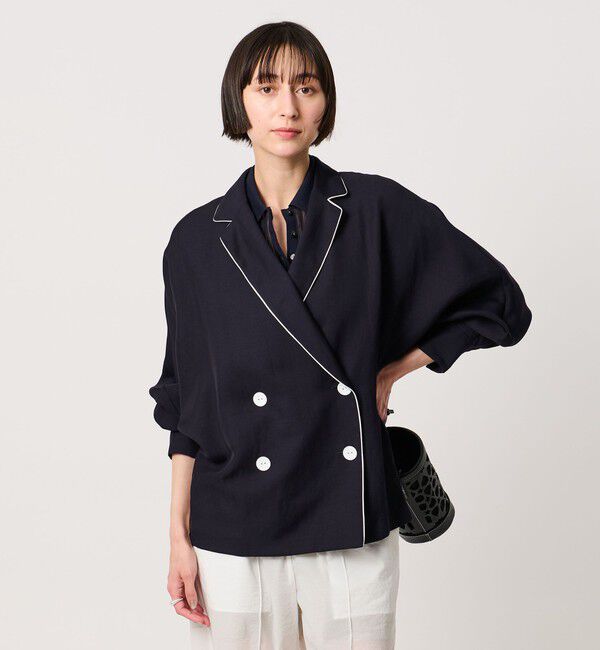 UNITED ARROWS「パイピング ドルマン ブラウス ジャケット ‐ウォッシャブル‐」|テーラードジャケット|