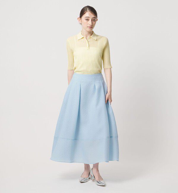 UNITED ARROWS「オーガンジー ジャガード フレアスカート ‐ウォッシャブル‐」|フレア|