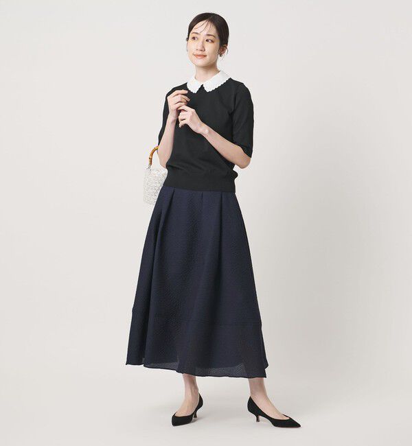 UNITED ARROWS「オーガンジー ジャガード フレアスカート ‐ウォッシャブル‐」|フレア|