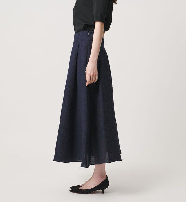 UNITED ARROWS「オーガンジー ジャガード フレアスカート ‐ウォッシャブル‐」|フレア|