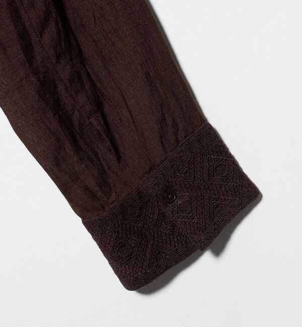 UNITED ARROWS「エンブロイダリー バンドカラー シャツ」|シャツ・ブラウス|