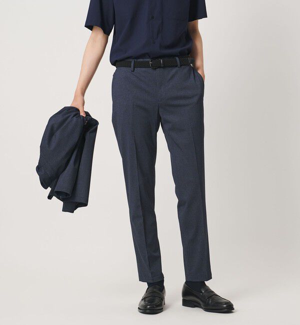 UNITED ARROWS「トリコット ソリッド ノープリーツ パンツ UA COZY ウォッシャブル ストレッチ 通気性」|スラックス|