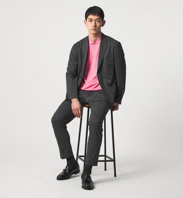 UNITED ARROWS「トリコット ストライプ シングル２ボタン テーラードジャケット UA COZY ウォッシャブル ストレッチ 通気性」|テーラードジャケット|