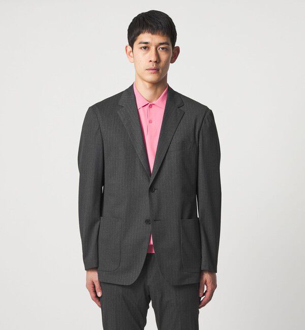 UNITED ARROWS「トリコット ストライプ シングル２ボタン テーラードジャケット UA COZY ウォッシャブル ストレッチ 通気性」|テーラードジャケット|