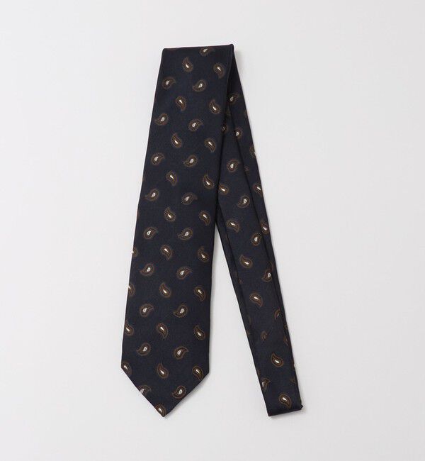 UNITED ARROWS「＜STEFANO BIGI＞ペイズリー サテン ネクタイ」|ネクタイ・蝶ネクタイ|NAVY