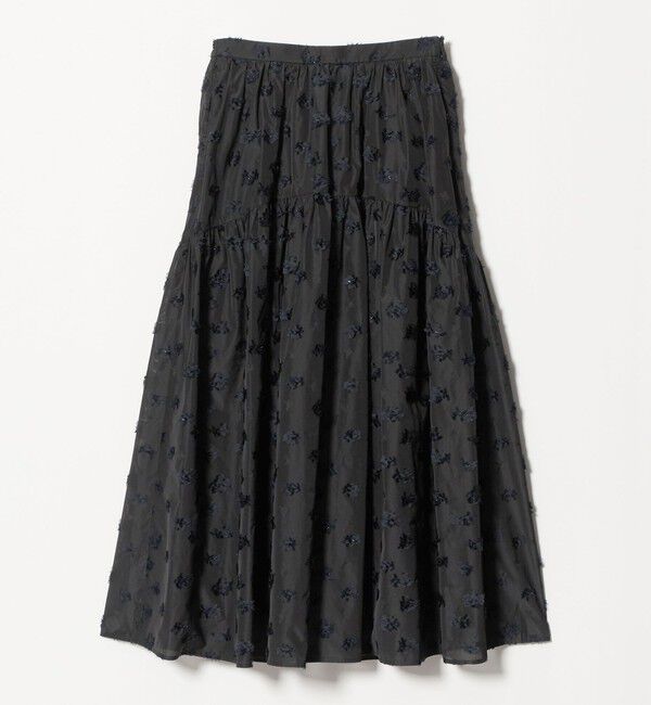 UNITED ARROWS「ブーケ カットジャガード スカート」|フレア|BLACK