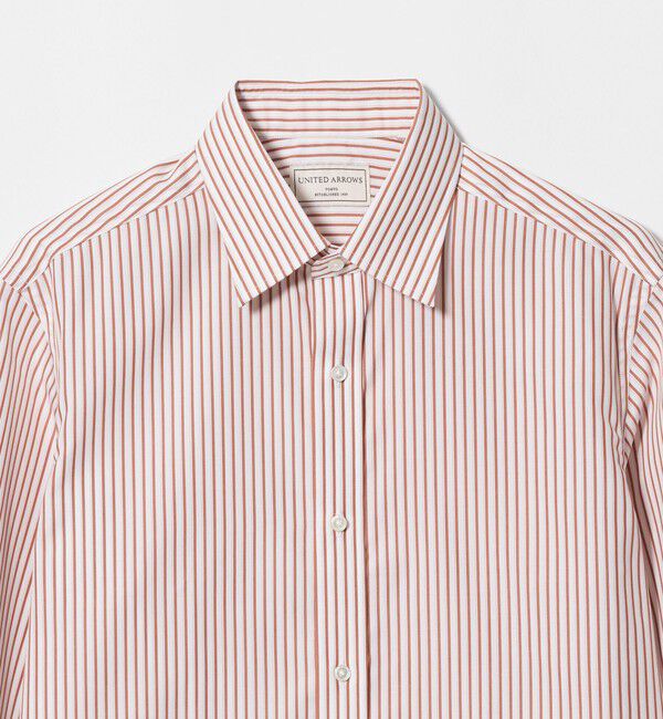 UNITED ARROWS「イージーケア AG シックシンストライプ ショートポイント レギュラーカラーシャツ 抗菌防臭」|シャツ・ブラウス|