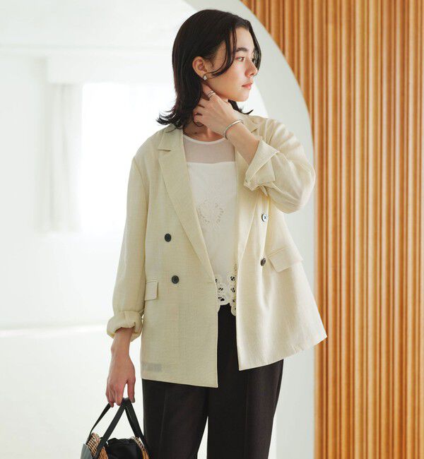 UNITED ARROWS green label relaxing「【結論シリーズ】シアーエアジャケット  マシンウォッシャブル 接触冷感 通気性」|テーラードジャケット|NATURAL