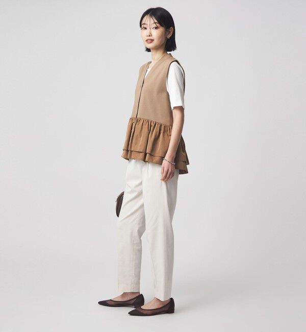 UNITED ARROWS green label relaxing「フリル ドッキング ペプラム ニット ジレ ウォッシャブル」|ベスト・ジレ|