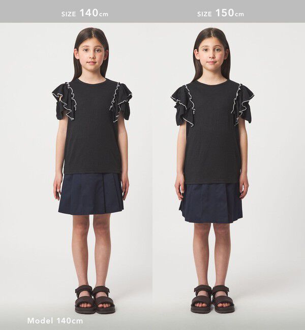 UNITED ARROWS green label relaxing「ショルダースリット フリルTシャツ / キッズ  140cm-160cm」|Tシャツ・カットソー|