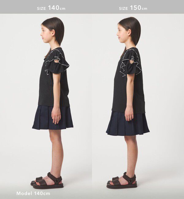 UNITED ARROWS green label relaxing「ショルダースリット フリルTシャツ / キッズ  140cm-160cm」|Tシャツ・カットソー|