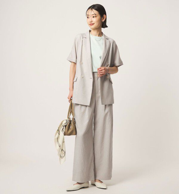 UNITED ARROWS green label relaxing「［size SHORTあり］ライト リネンライク ハーフスリーブ ジャケット UVカット 通気性」|テーラードジャケット|